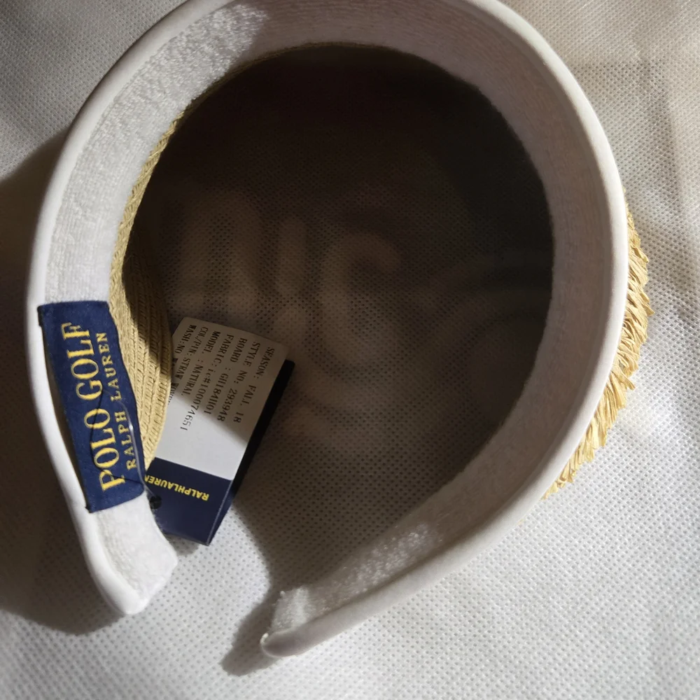 Polo by Ralph Lauren Straw Visor with White Band